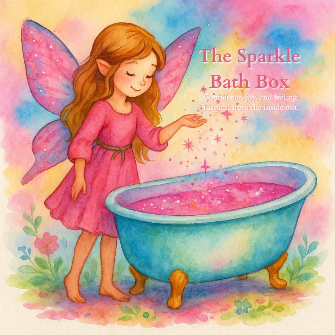 Sparkle Bath Box for kids with magical self-care items and mindfulness tools
