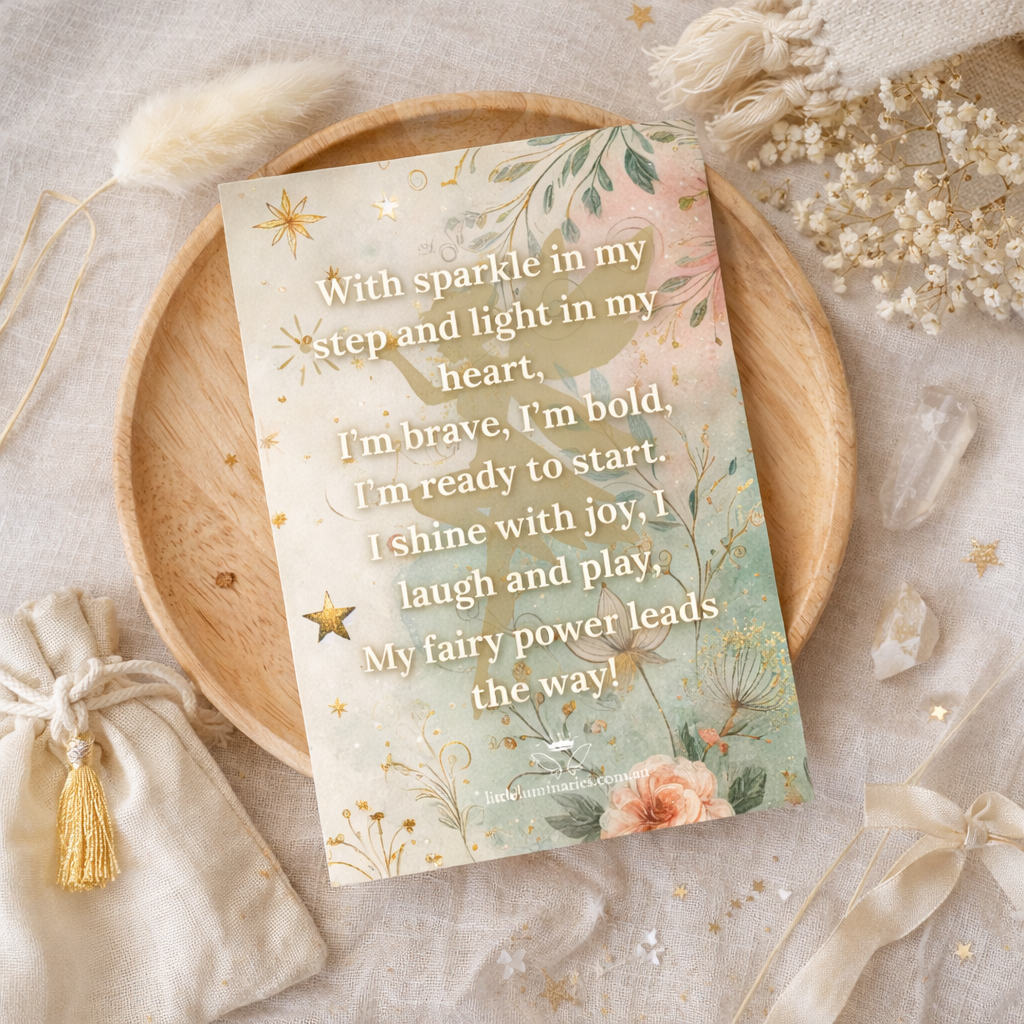 Motivational card with floral design and text on a textured surface with decorative elements.