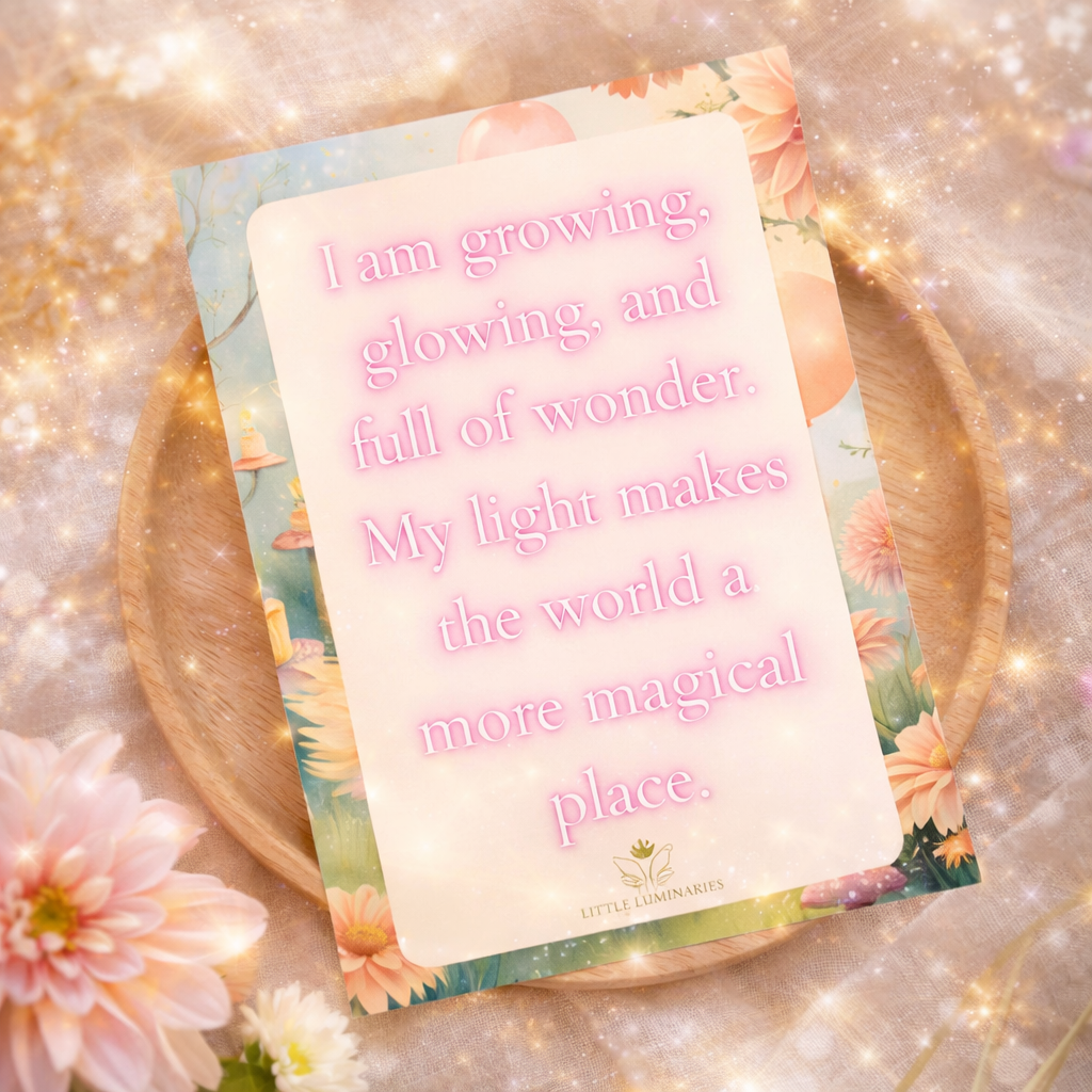 Affirmation card with motivational quote on a decorative background with flowers