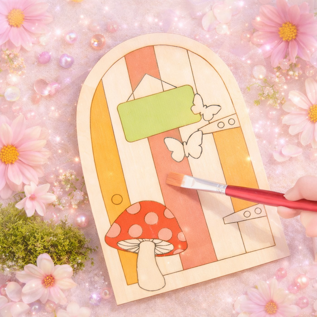 Magical fairy door being painted