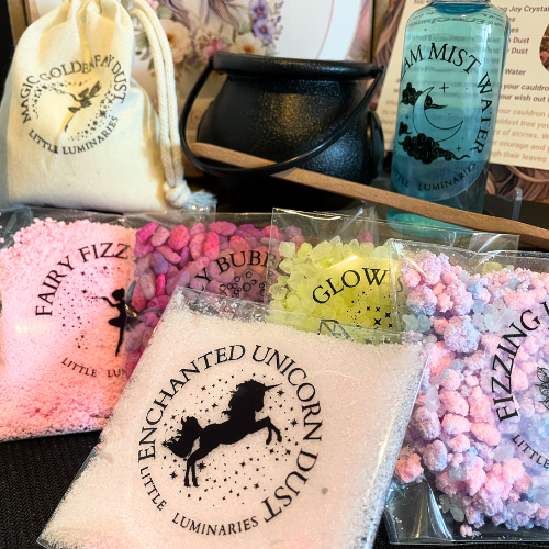 Fairy dust and enchanted unicorn potion set for imaginative sensory play