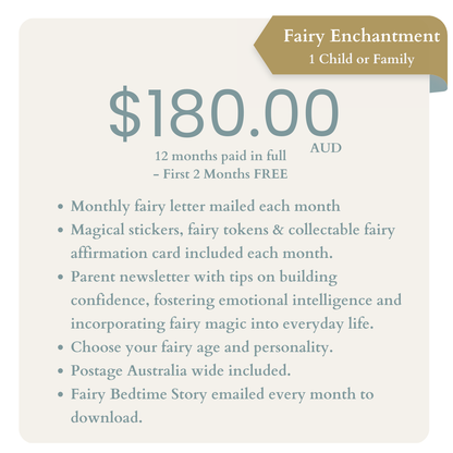 12-Month Mailed Fairy Letter Subscription – Printed Monthly Magic Delivered to Your Door (2 Months FREE)