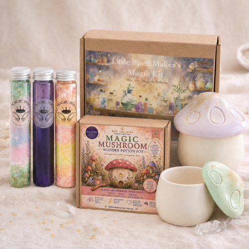 magic spell makers kit and mushroom potion pot