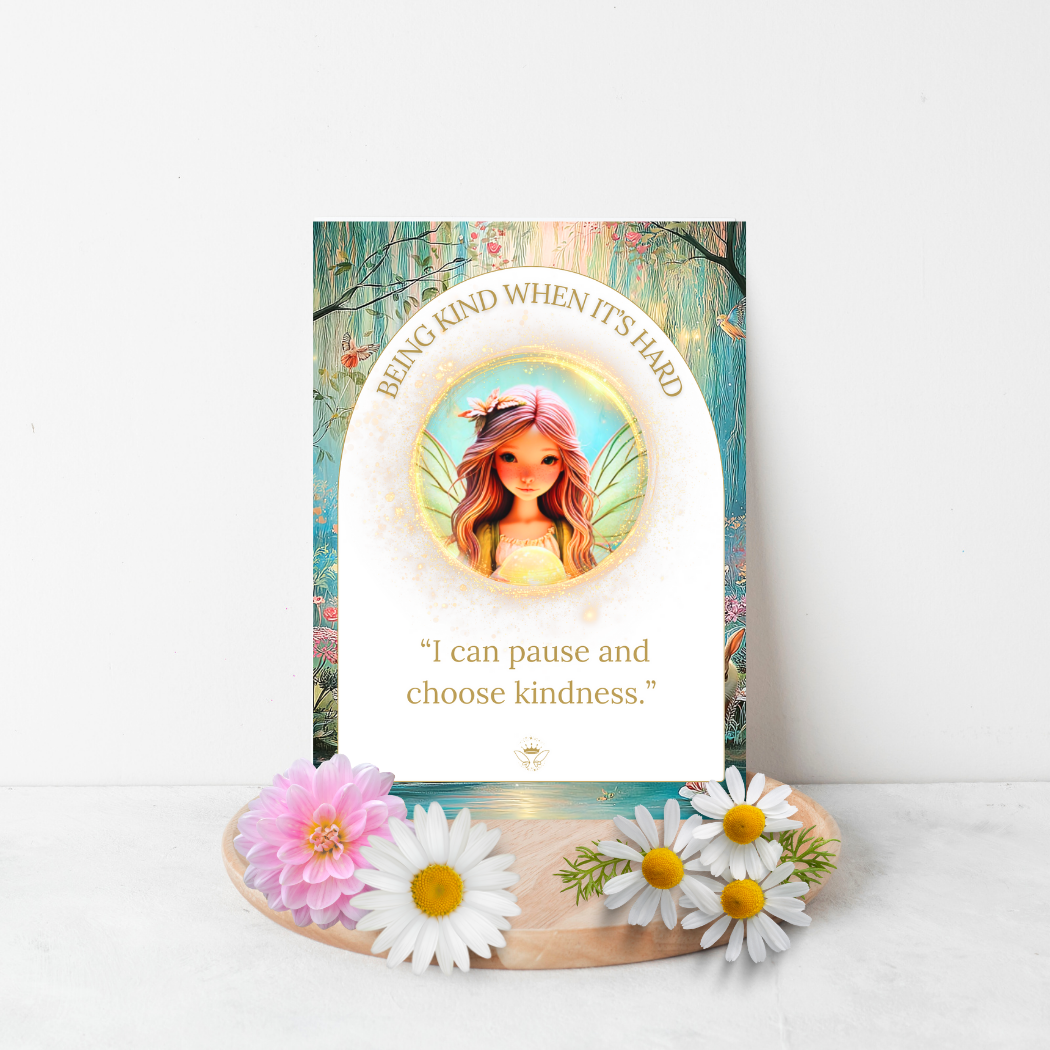 Poster with a motivational quote and illustration of a person, surrounded by flowers on a white background.