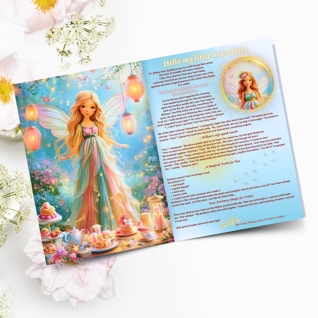 Illustrated fairy book with colorful illustrations on a white background