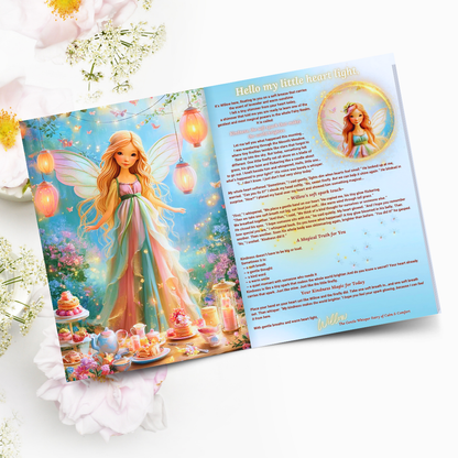 Illustrated fairy book with colorful illustrations on a white background