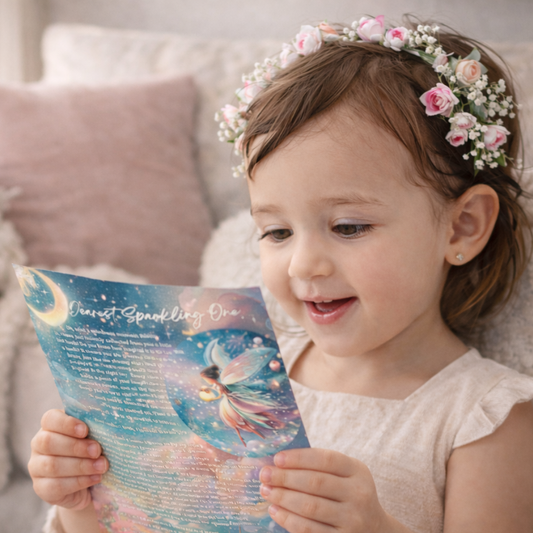 girl holding fairy letter from the tooth fairy