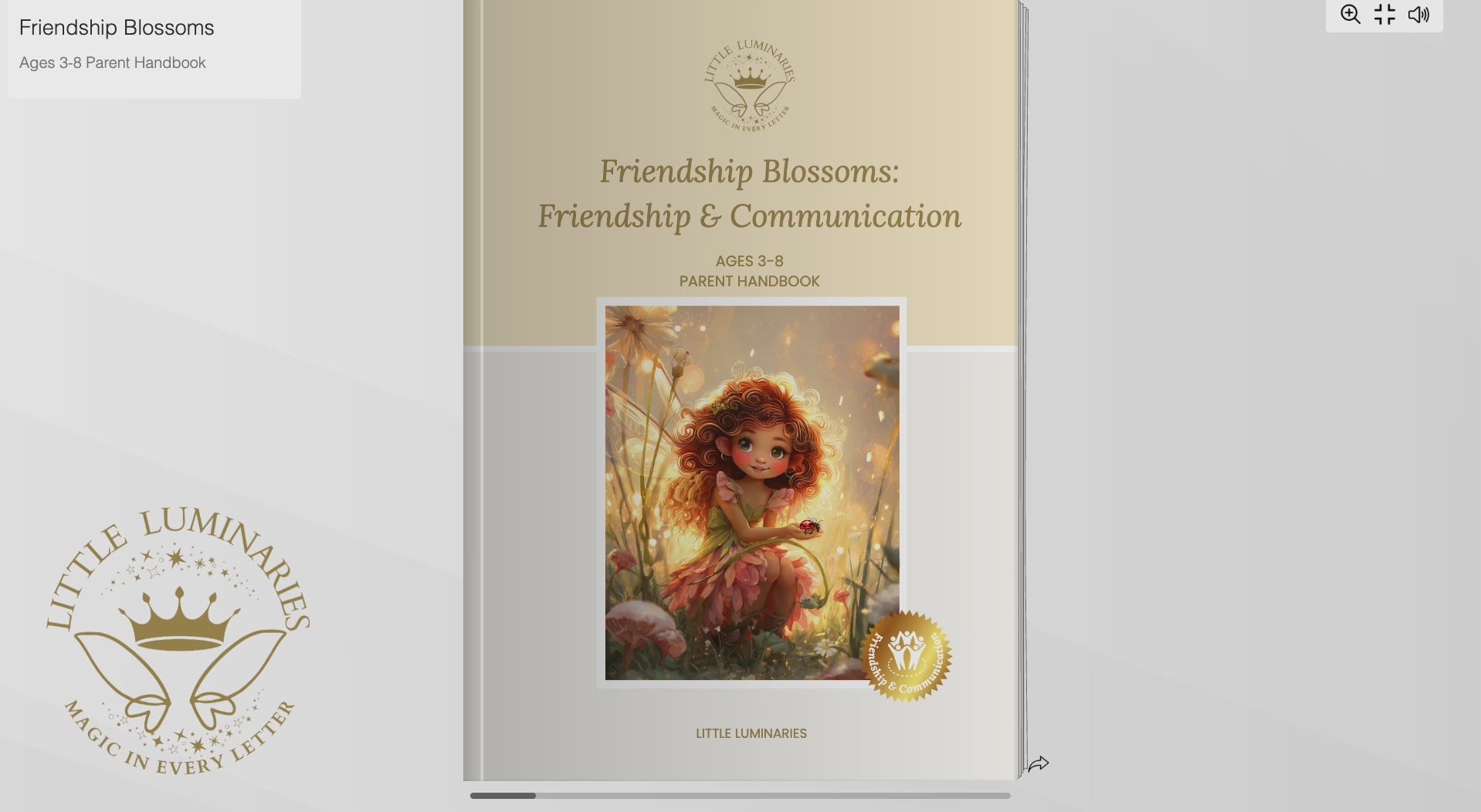 Flip book friendship blossoms Parent handbook