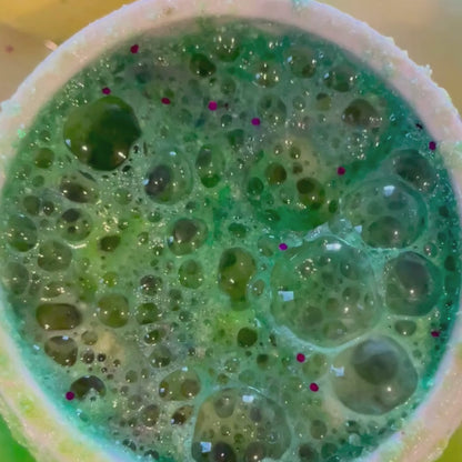 mushroom potion pot video with fizzing Potion green